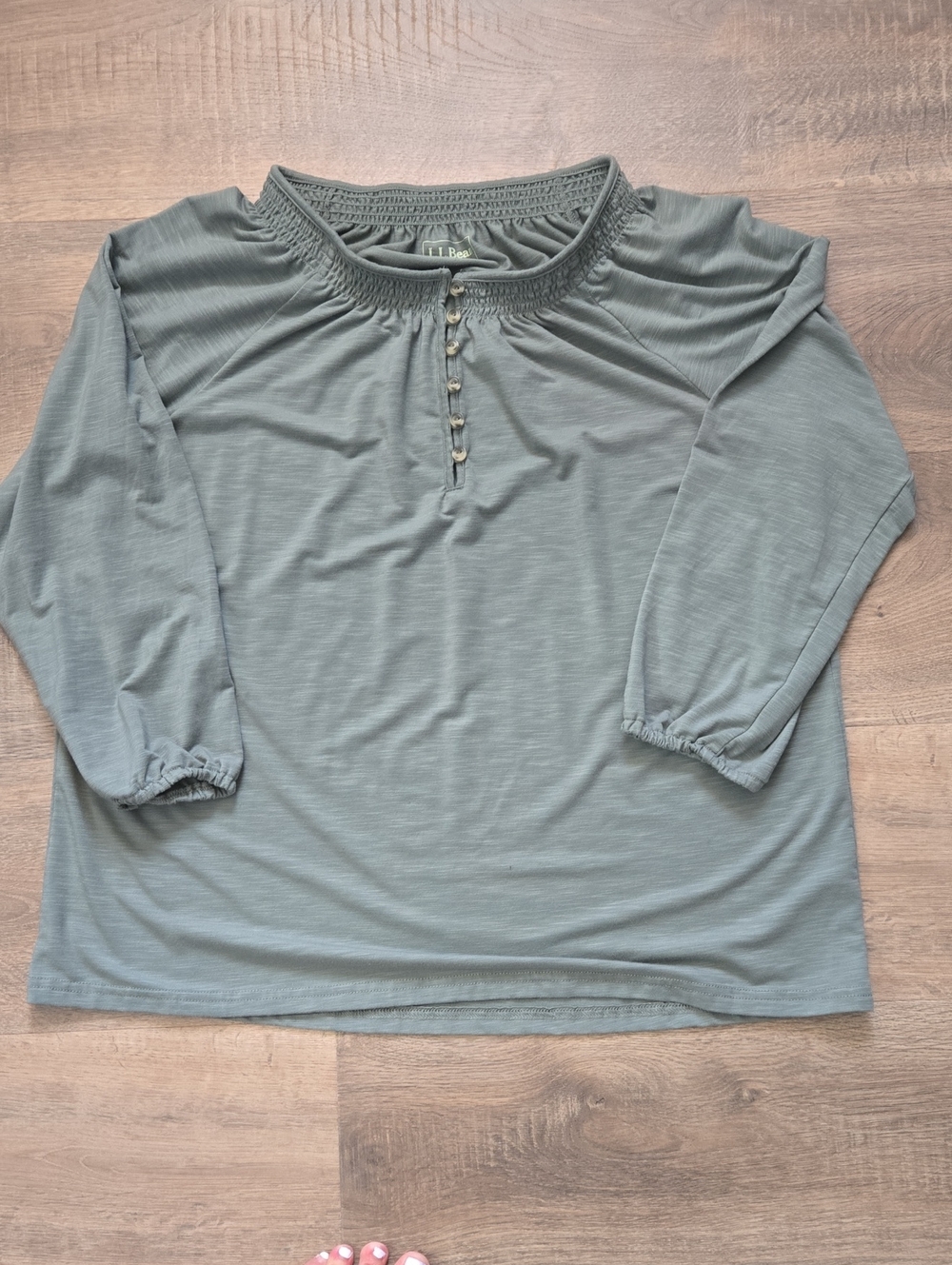 LL Bean Women's Camden Hills Tee, Three-Quarter-Sleeve Sea Green Medium